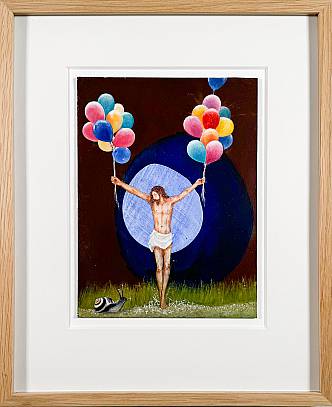 Ballons  Acryl und Öl auf Karton 